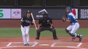 【7回表】狙いすました送球!! ファイターズ・伏見寅威 鷹の韋駄天の盗塁を阻止!!  2023年9月18日 北海道日本ハムファイターズ 対 福岡ソフトバンクホークス