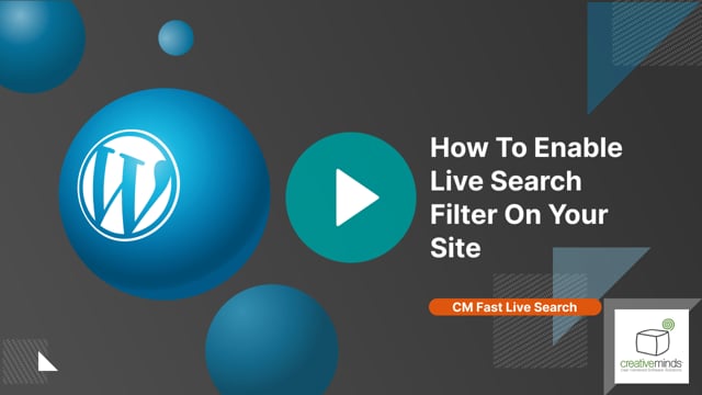 Enabling Live Search Filter On Your Site | WordPress