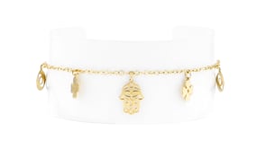 Italian 14kt Yellow Gold Good Luck Charm Bracelet