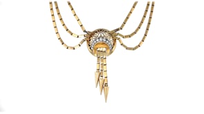 C. 1950 Vintage .65 ct. t.w. Diamond Draped Necklace in 18kt Yellow Gold
