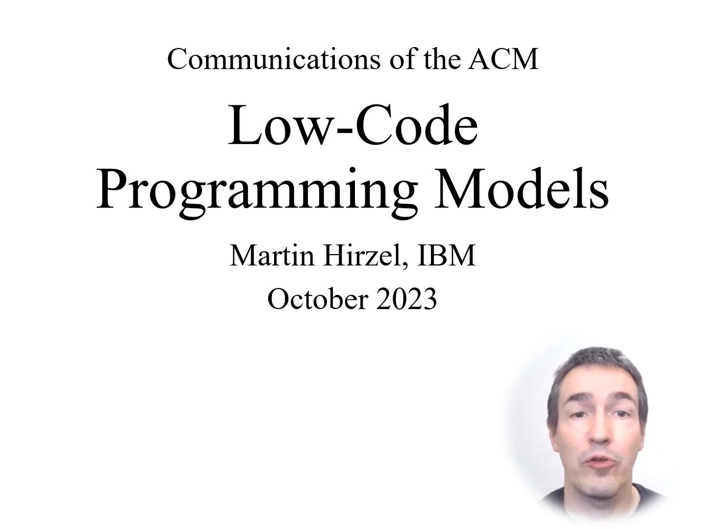 Low-Code Programming Models on Vimeo