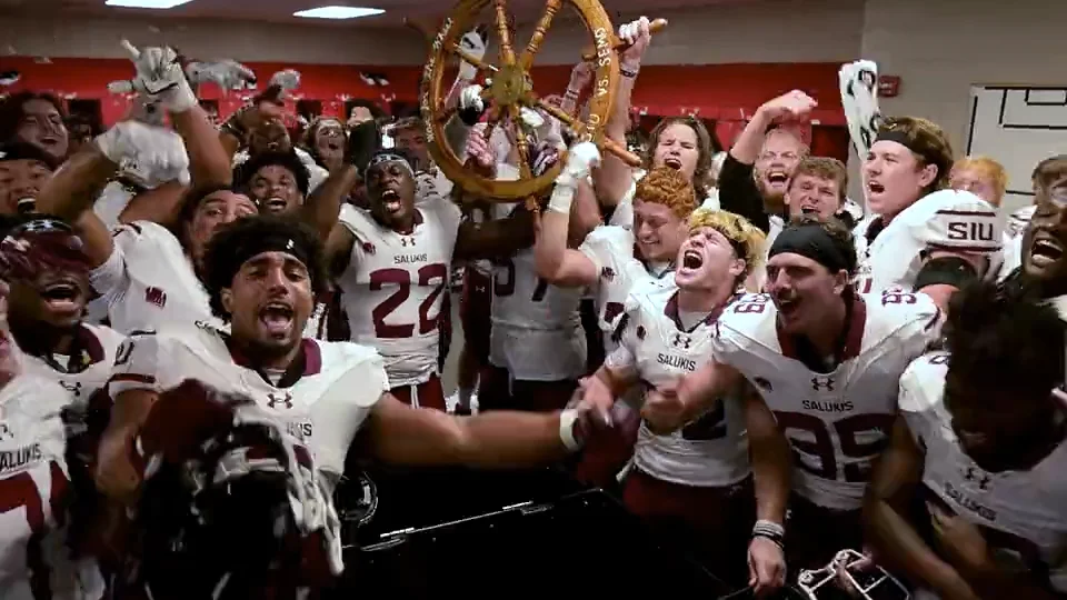 Postgame locker room celebration