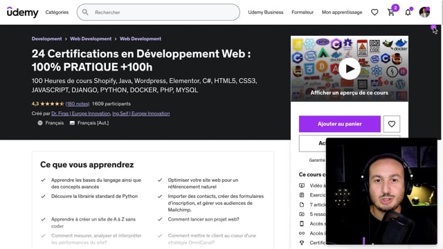 vous fournir 24 formations en développement web