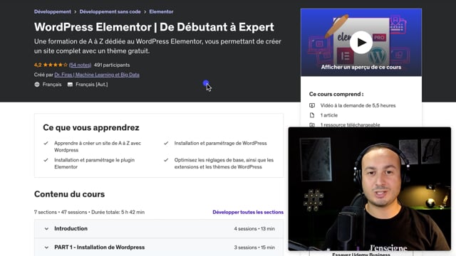vous fournir une formation WordPress Elementor