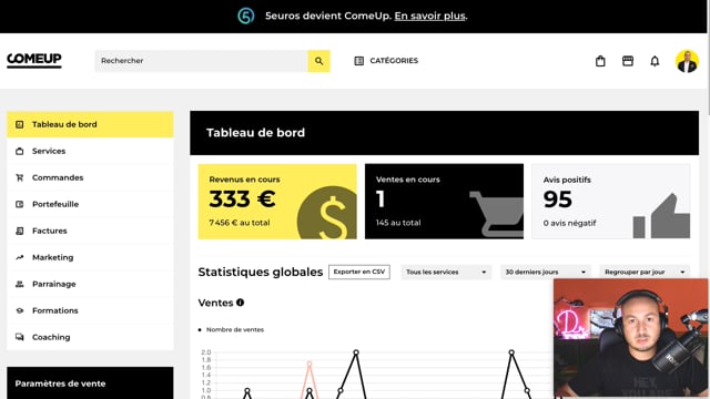 vous apprendre à gagner des revenus sur ComeUP