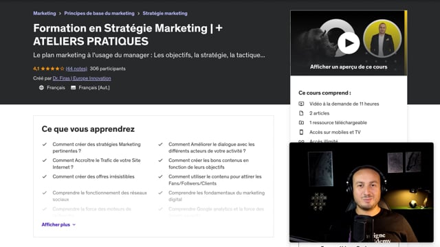 vous fournir une formation en stratégie marketing