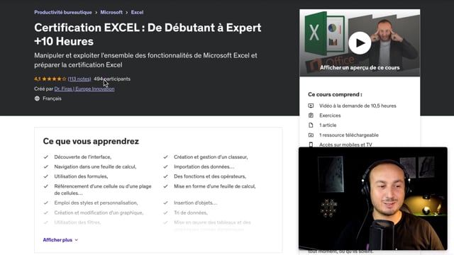 vous fournir une formation en EXCEL