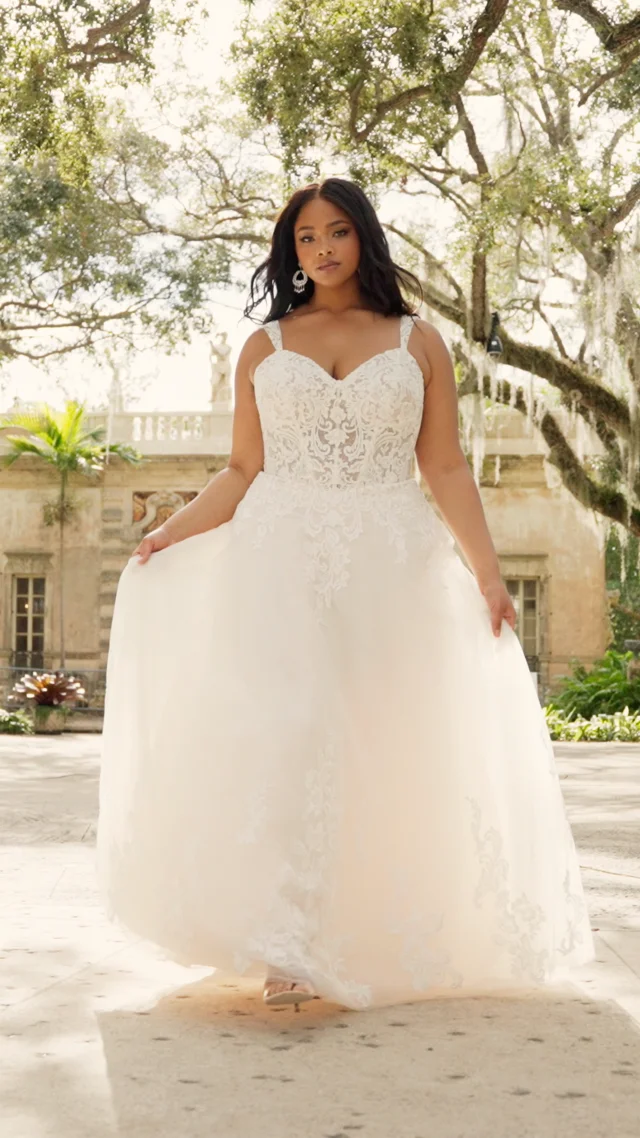 Mori Lee 3366 Georgia Corset Bodice Two Strap Plus Size Wedding