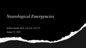 Overview of Neurological Emergencies