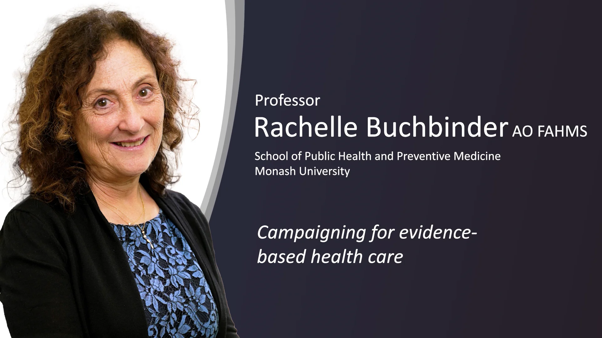 AAHMS 2023 Outstanding Female Researcher - Rachelle Buchbinder on Vimeo