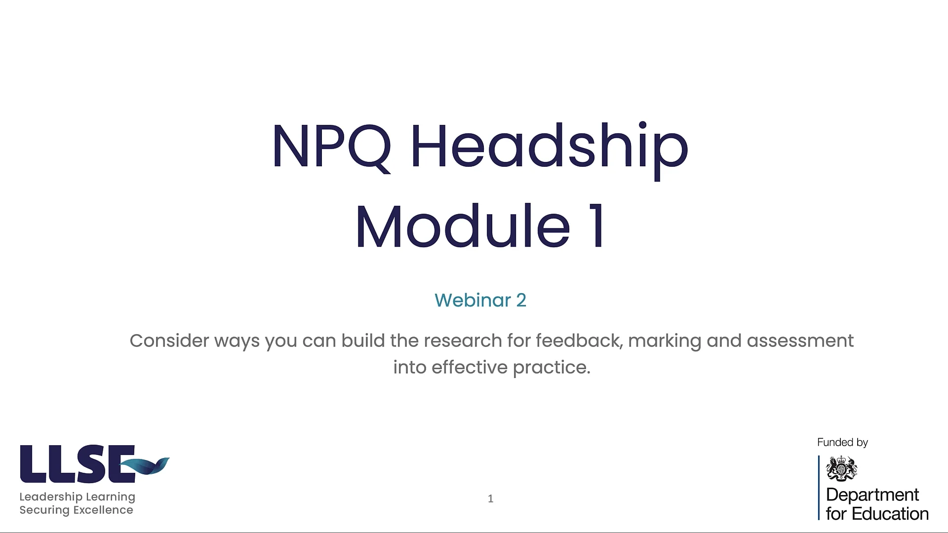 NPQH Module 1 inar 2 on Vimeo