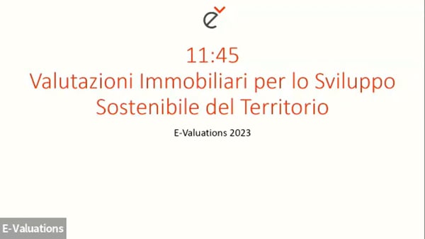  Valutazioni Immobiliari per lo Sviluppo Sostenibile del Territorio