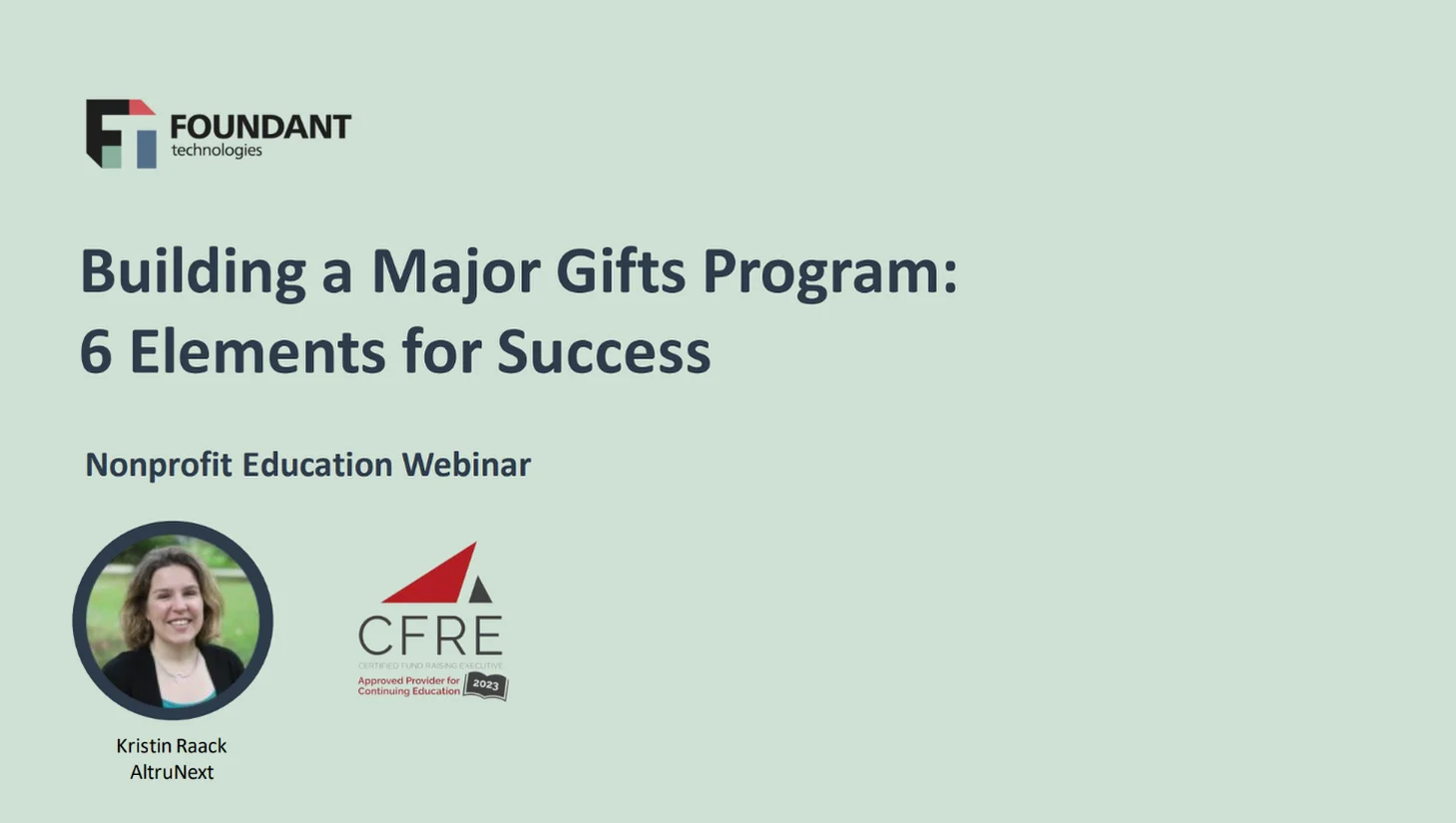 Building a Major Gifts Program 6 Elements for Success on Vimeo