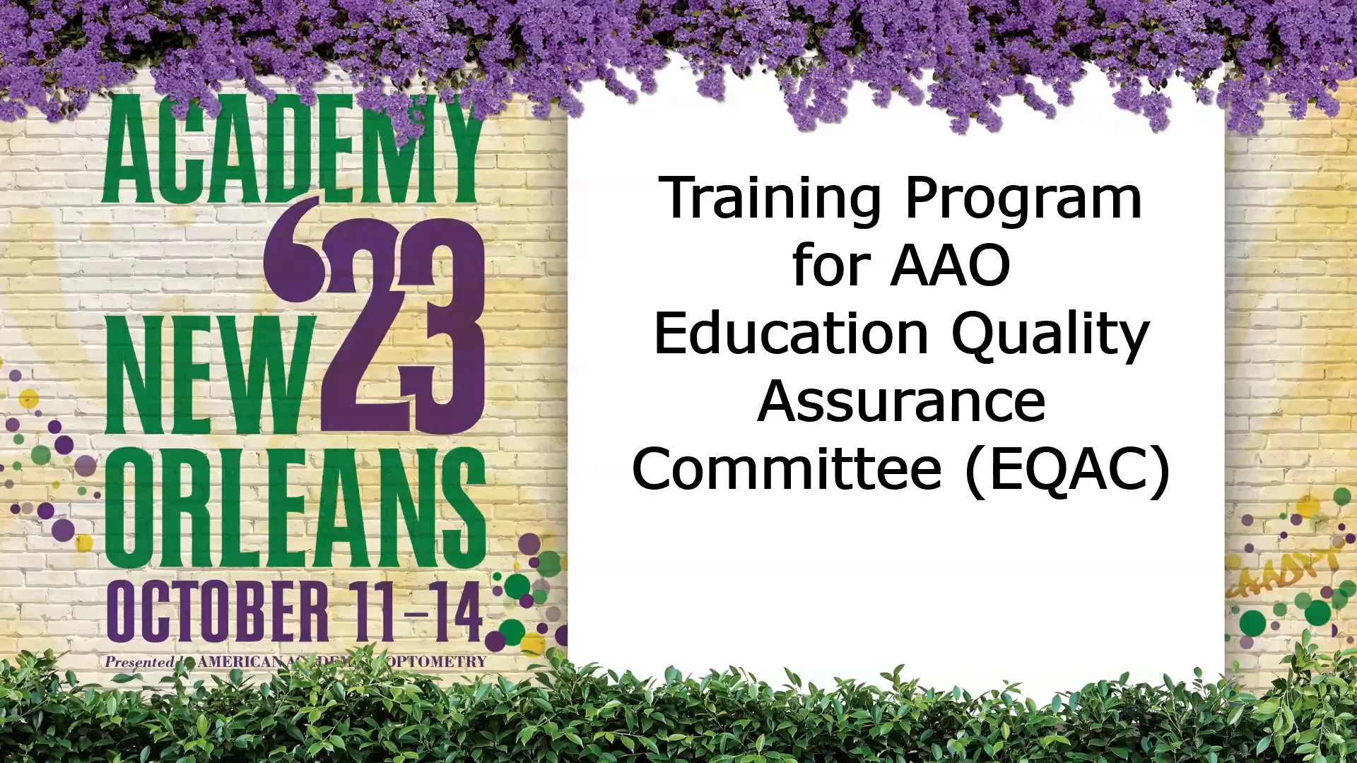 2023 AAO EQAC Training Program on Vimeo