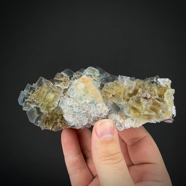 Bi-colored gem Fluorite (classic locale)