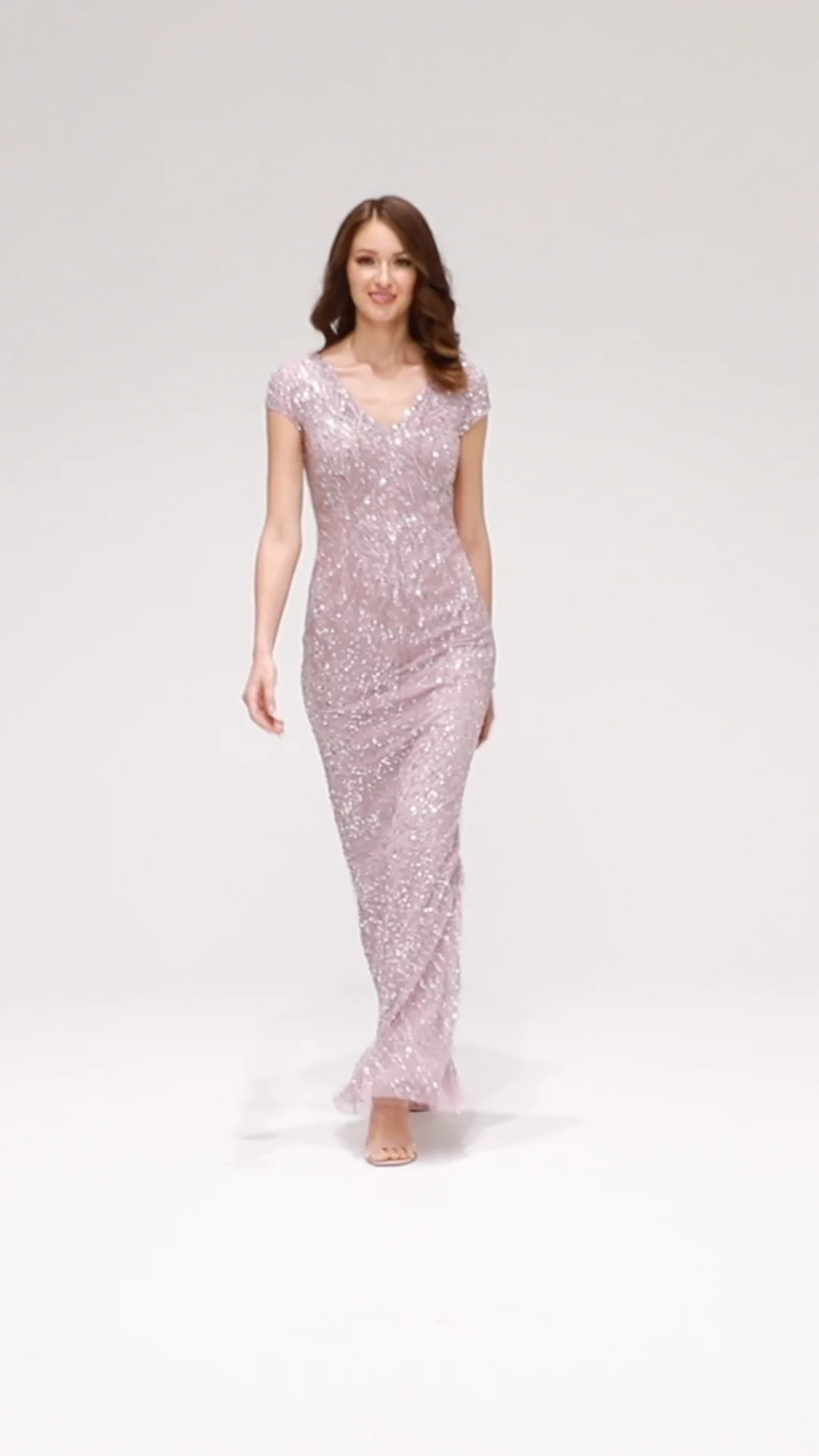Embroidered Chiffon Evening Gown
