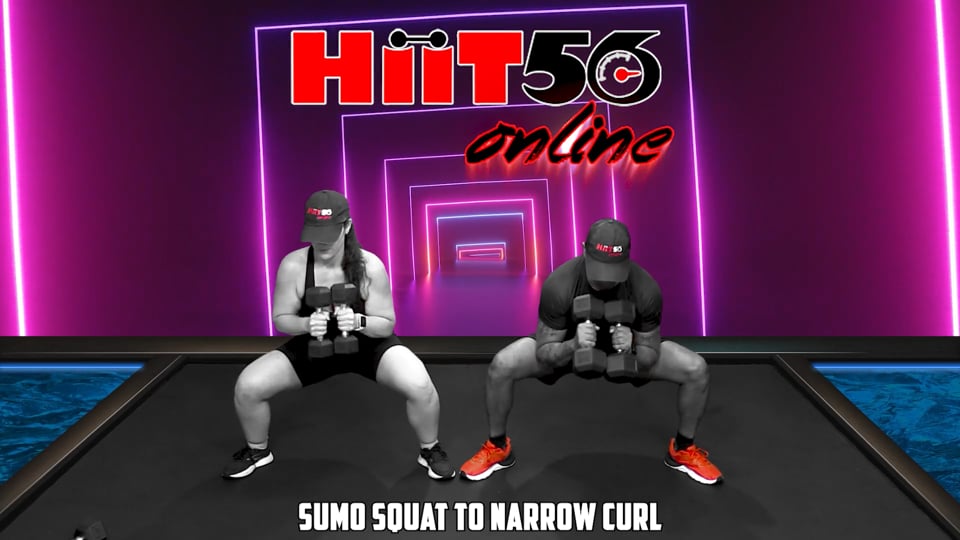 Sumo Squat to Narrow Curl