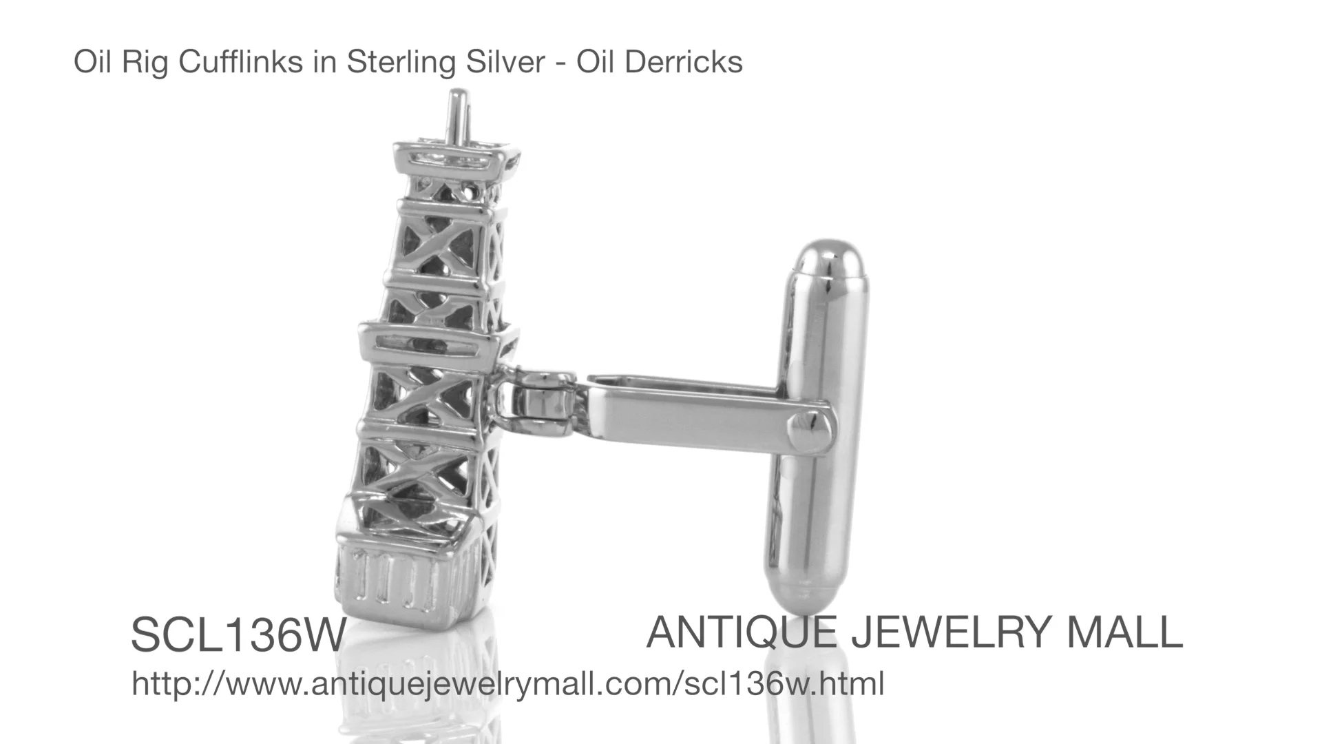 Oil Rig Cufflinks in Sterling Silver - Oil Derricks