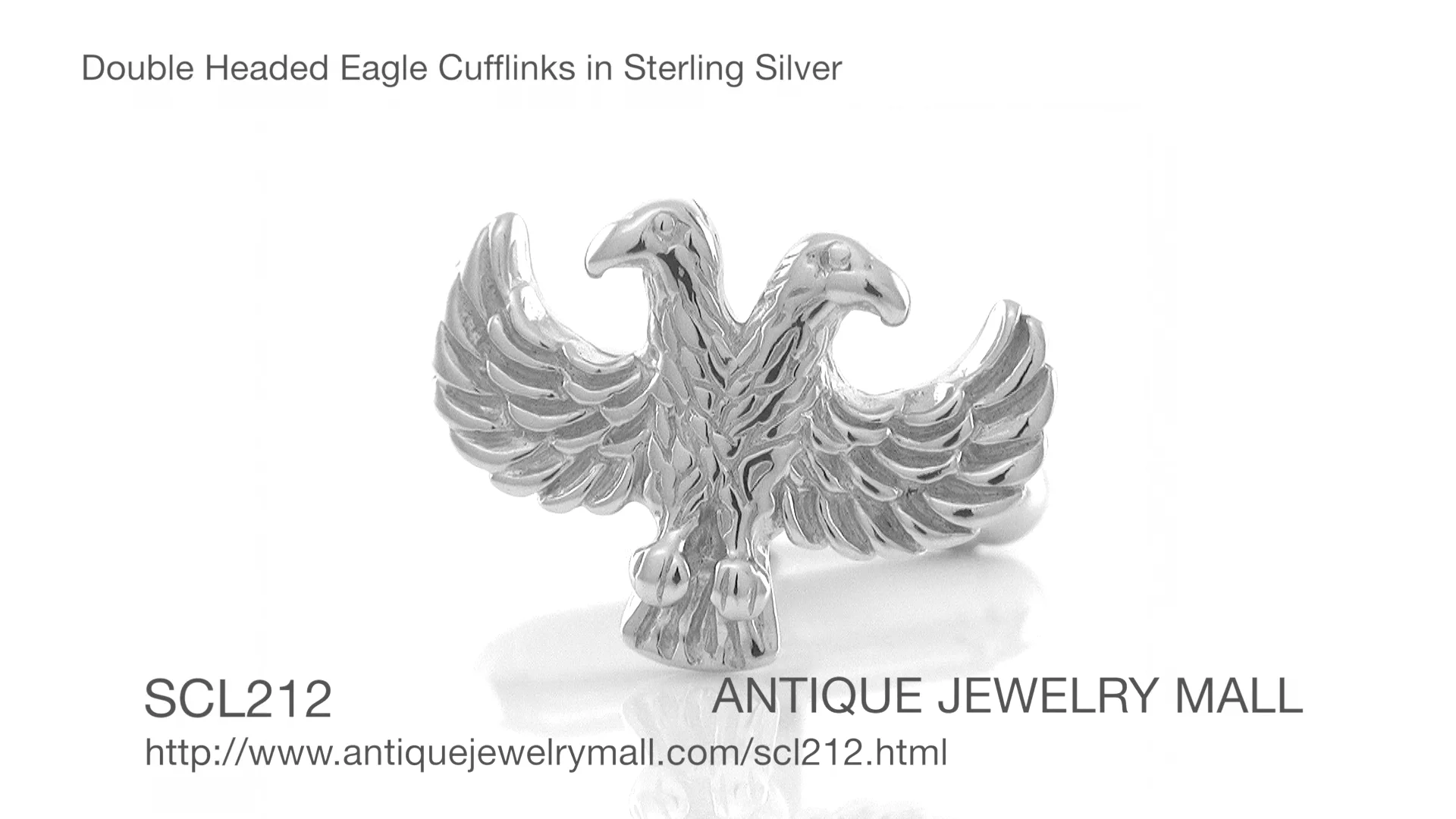 Double Headed Eagle Cufflinks in Sterling Silver — Antique