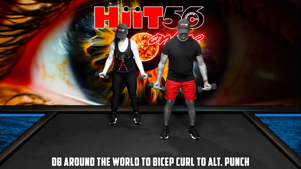 DB Around the Wold to Bicep Curl to Alt. Punch/Punch