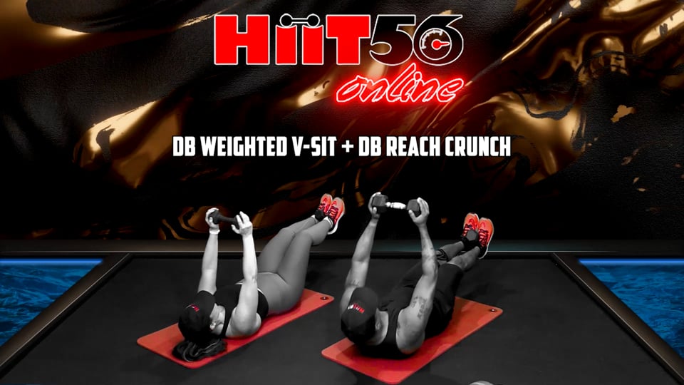 DB Weighted V-Sit + DB Reach Crunch