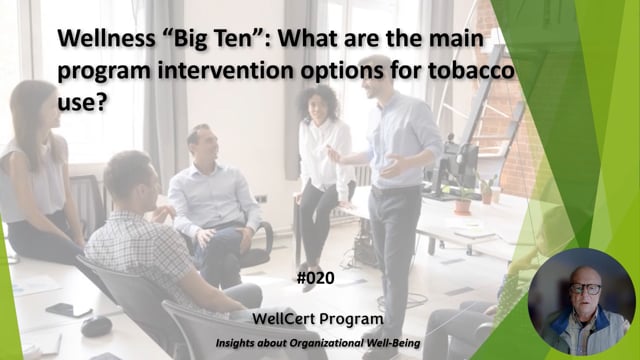 #020 Wellness "Big Ten" : What are the main program intervention options for tobacco use?