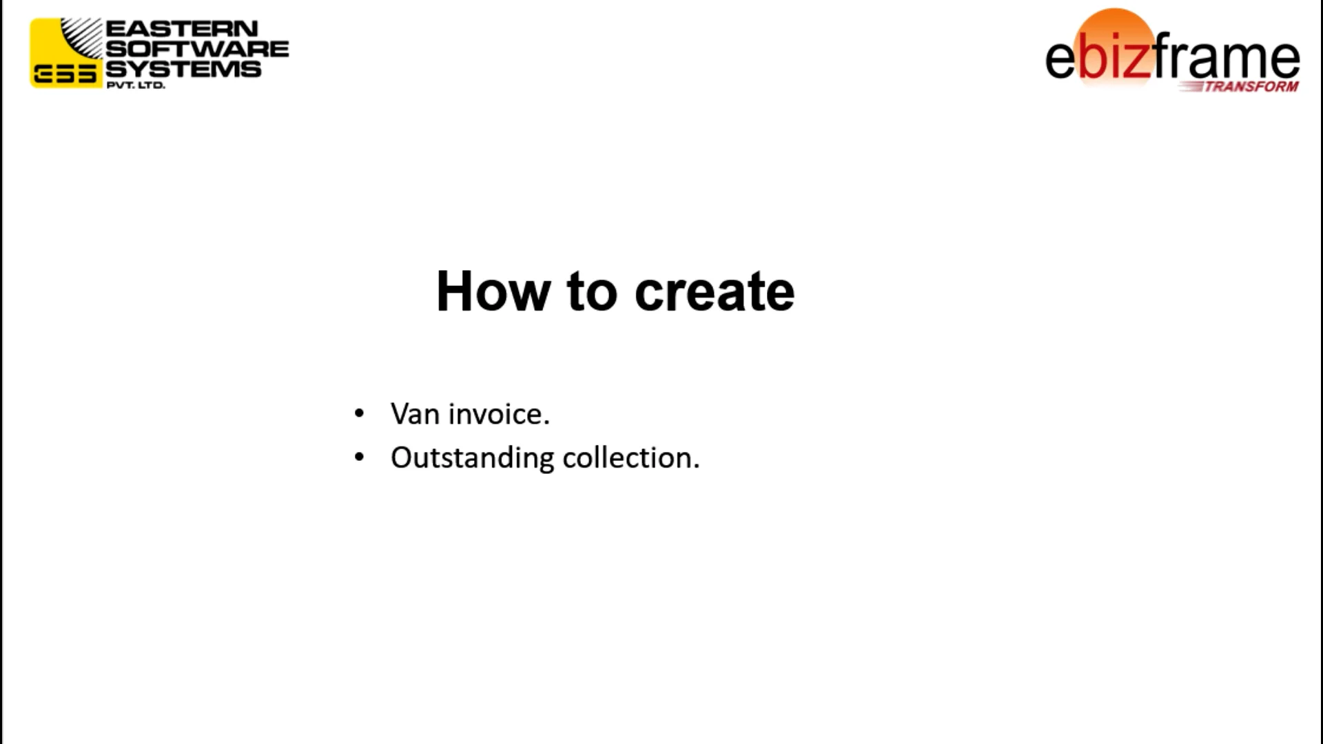 van invoice and outstanding collection on Vimeo