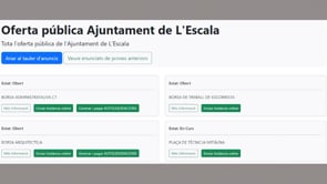 l'Ajuntament obre borses de treball per administratiu classe C1 i arquitecte classe A1