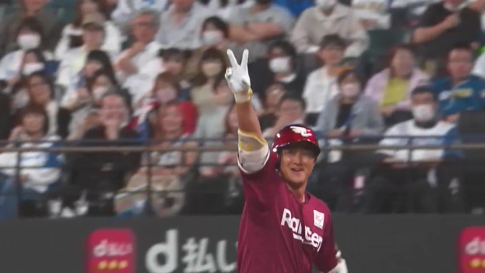 【9回表】技ありの一打!! イーグルス・銀次 ショートの頭を超えるタイムリーヒット!!  2023年9月25日 北海道日本ハムファイターズ 対 東北楽天ゴールデンイーグルス