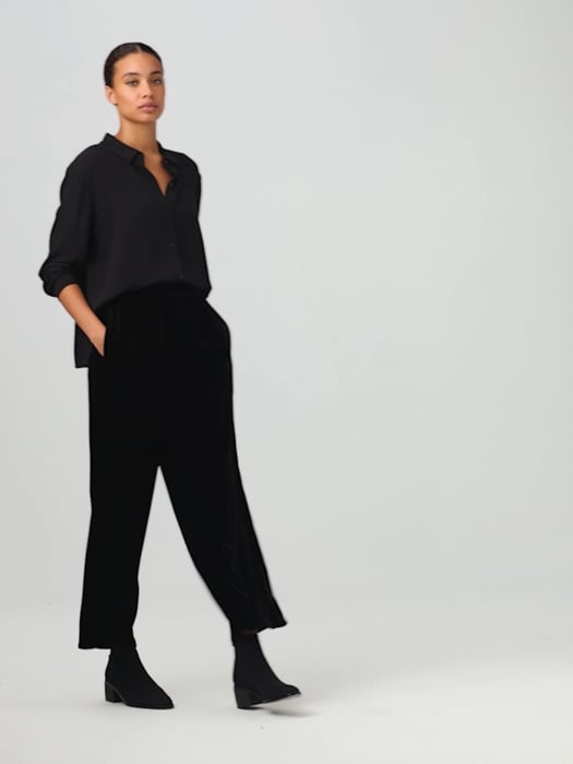 Velvet Wide-Leg Pant