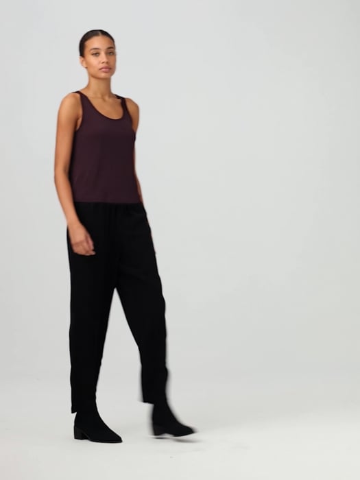 Stretch Silk Jersey Scoop Neck Tank