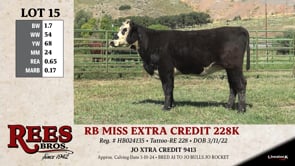Lot #15 - RB MISS EXTRA CREDIT 228K