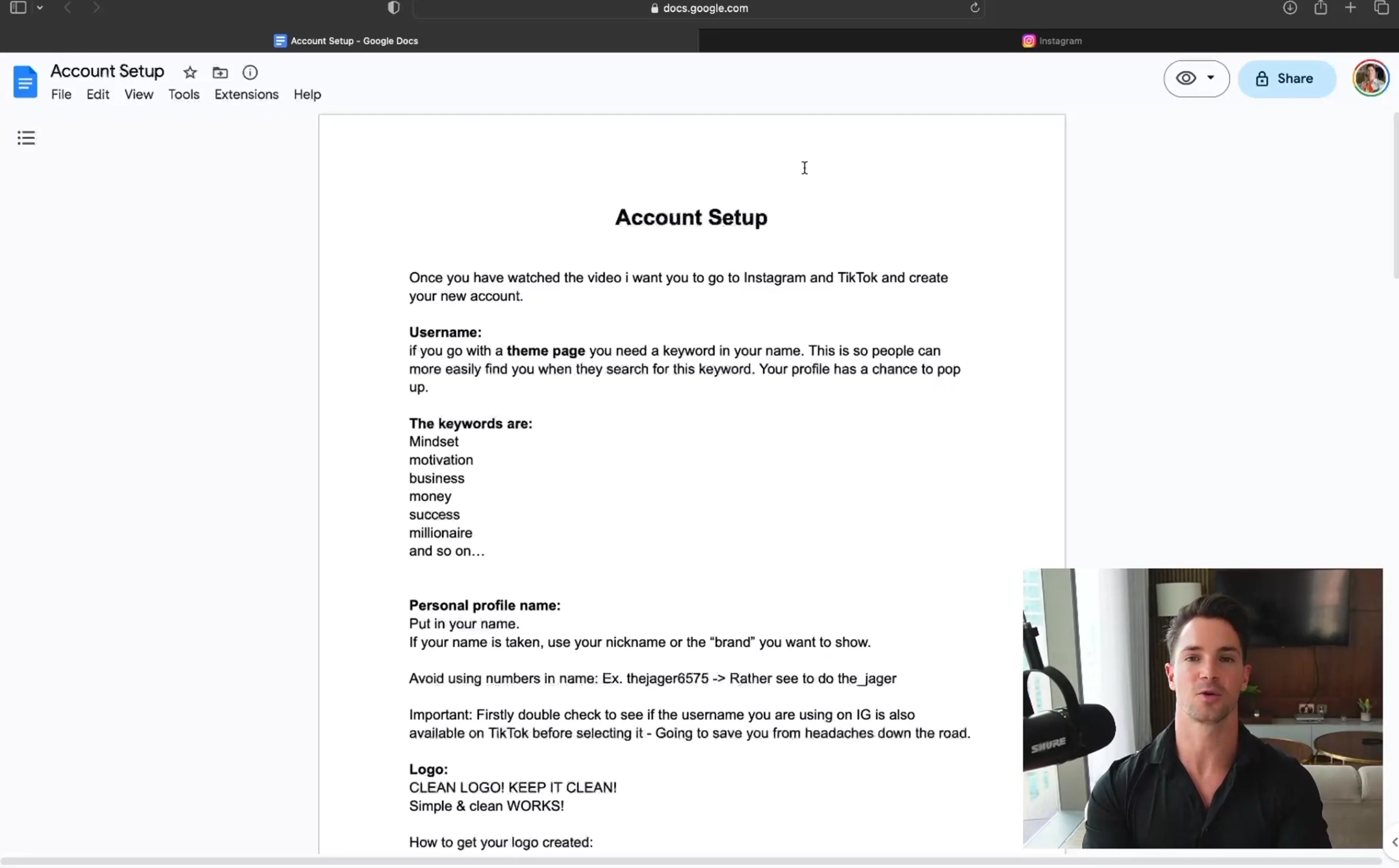 Account Setup 1 on Vimeo