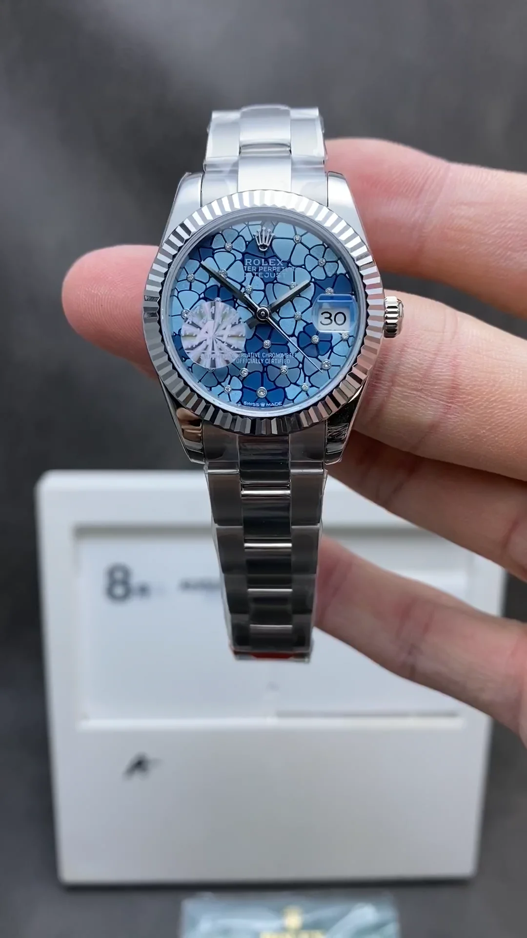 XG 直筆サイン入り　水色ボール ロレックス / ROLEX デイトジャスト デイトジャスト31 WGベゼル