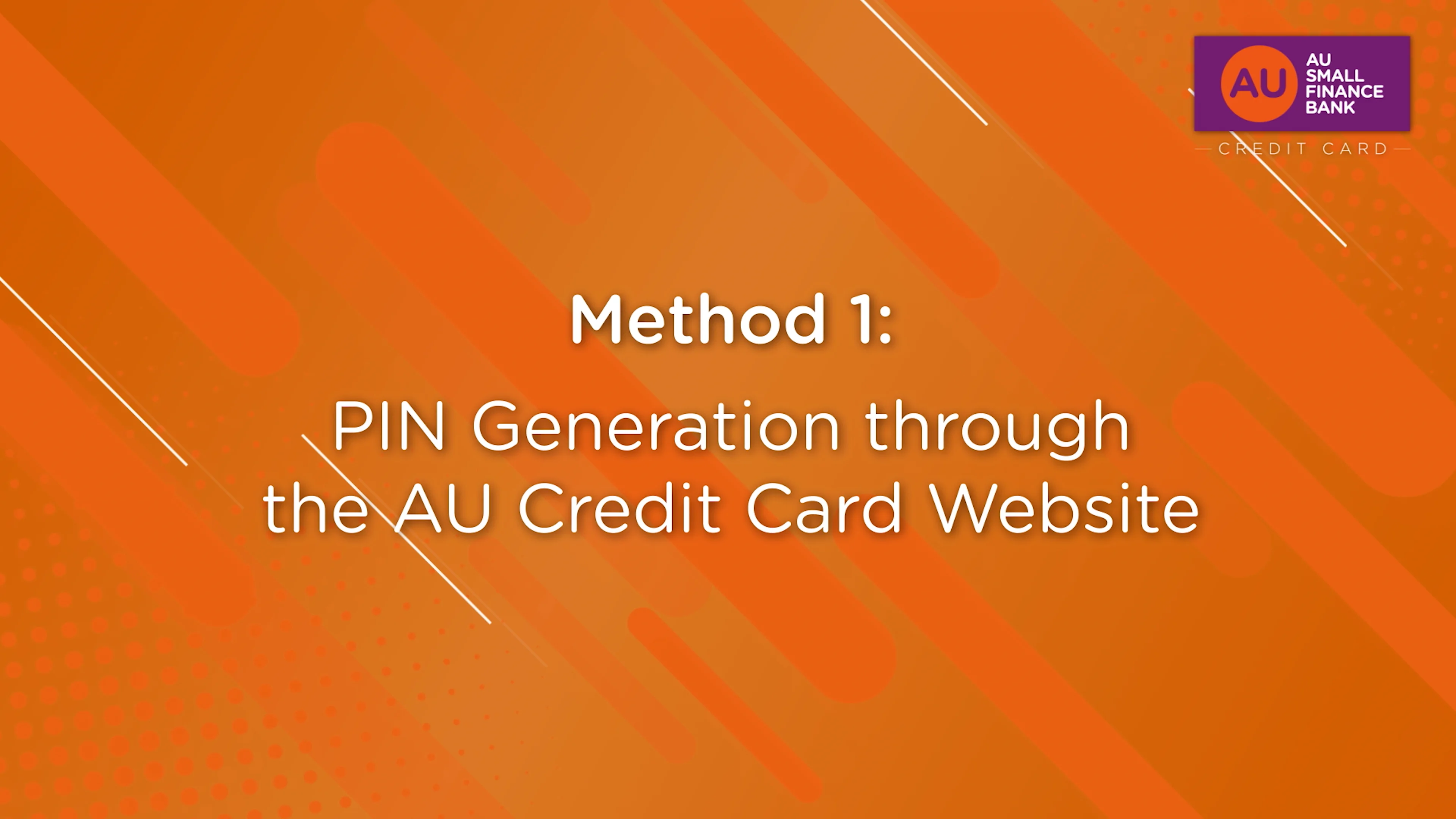AU Bank: Pin Generation Guide on Vimeo
