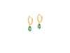 Lab-Created Emerald Dangle Earrings in Vermeil