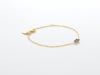 Lab-Created Blue Sapphire Toi et Moi Two-Stone Bracelet in 10K Yellow Gold