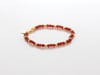 Red Garnet Bead Bracelet in Vermeil 