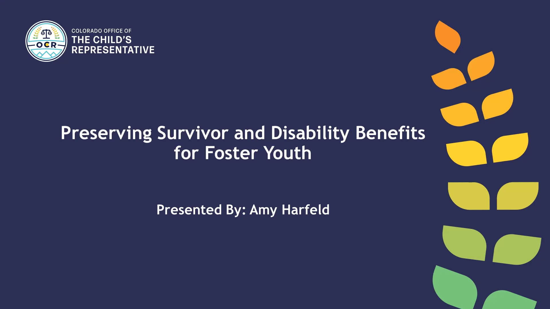 Preserving Survivor and Disability Benefits for Foster Youth on Vimeo