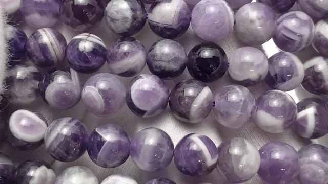 ストライプアメジスト（紫水晶） ラウンド8mm ｜天然石ビーズの卸問屋・通販ケンケンジェムズ