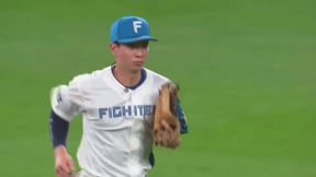 【5回表】ファイターズ・松本剛 サードへストライク送球でアウトを奪う!!  2023年9月27日 北海道日本ハムファイターズ 対 千葉ロッテマリーンズ
