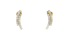 50 ct. t.w. Diamond Double Curve Earrings in 18kt Gold Over Sterling