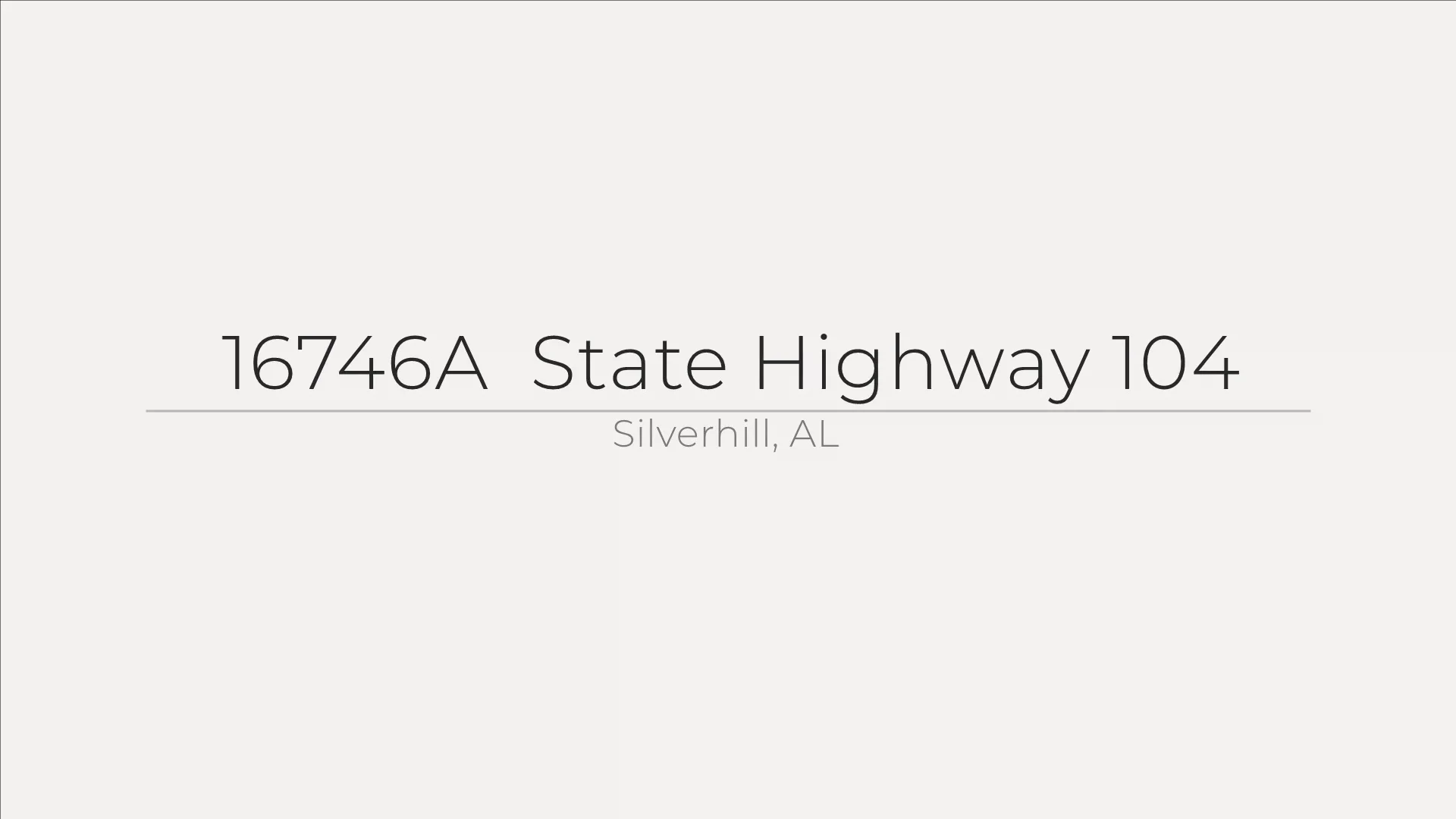 16746A State Highway 104, Silverhill, AL on Vimeo