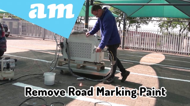 Remove Road Marking Paint by RustOff Fiber Laser Cleaning Machine, Handhold Paint Cleaning system