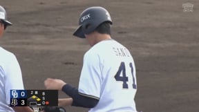 【ファーム】鋭い打球はレフトへ!! バファローズ・佐野皓大 リードを広げるタイムリーヒット!!  2023年9月28日 オリックス・バファローズ 対 中日ドラゴンズ