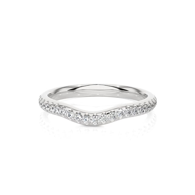 0.45 carat curved lab grown diamond eternity ring (full set) in white gold