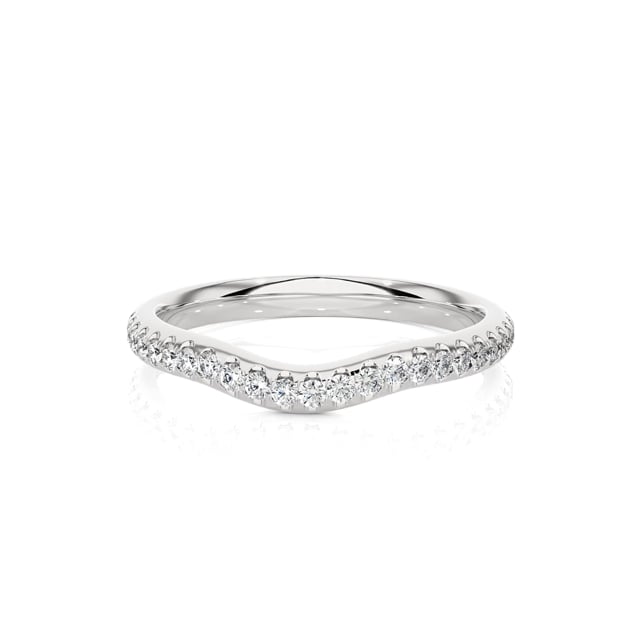 0.45 carat alliance courbe (tour complet) en or blanc et diamants de laboratoire