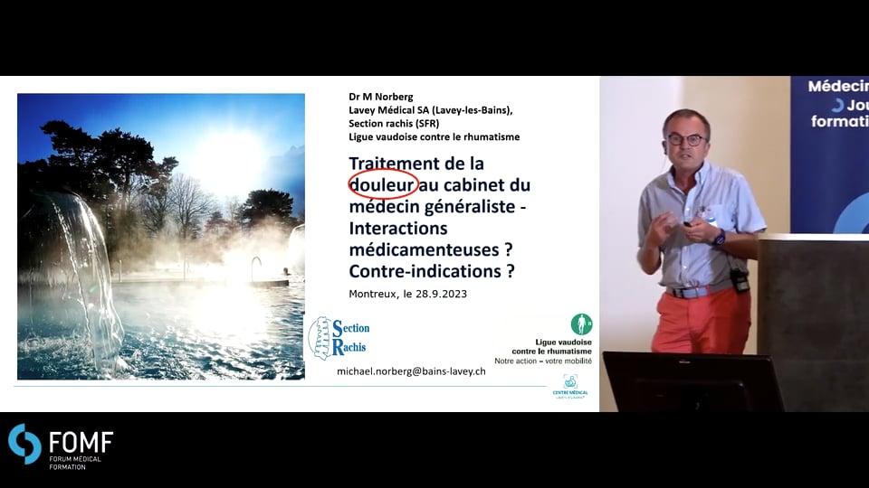Traitement de la douleur au cabinet du médecin généraliste - Interactions médicamenteuses ? Contre-indications ? 