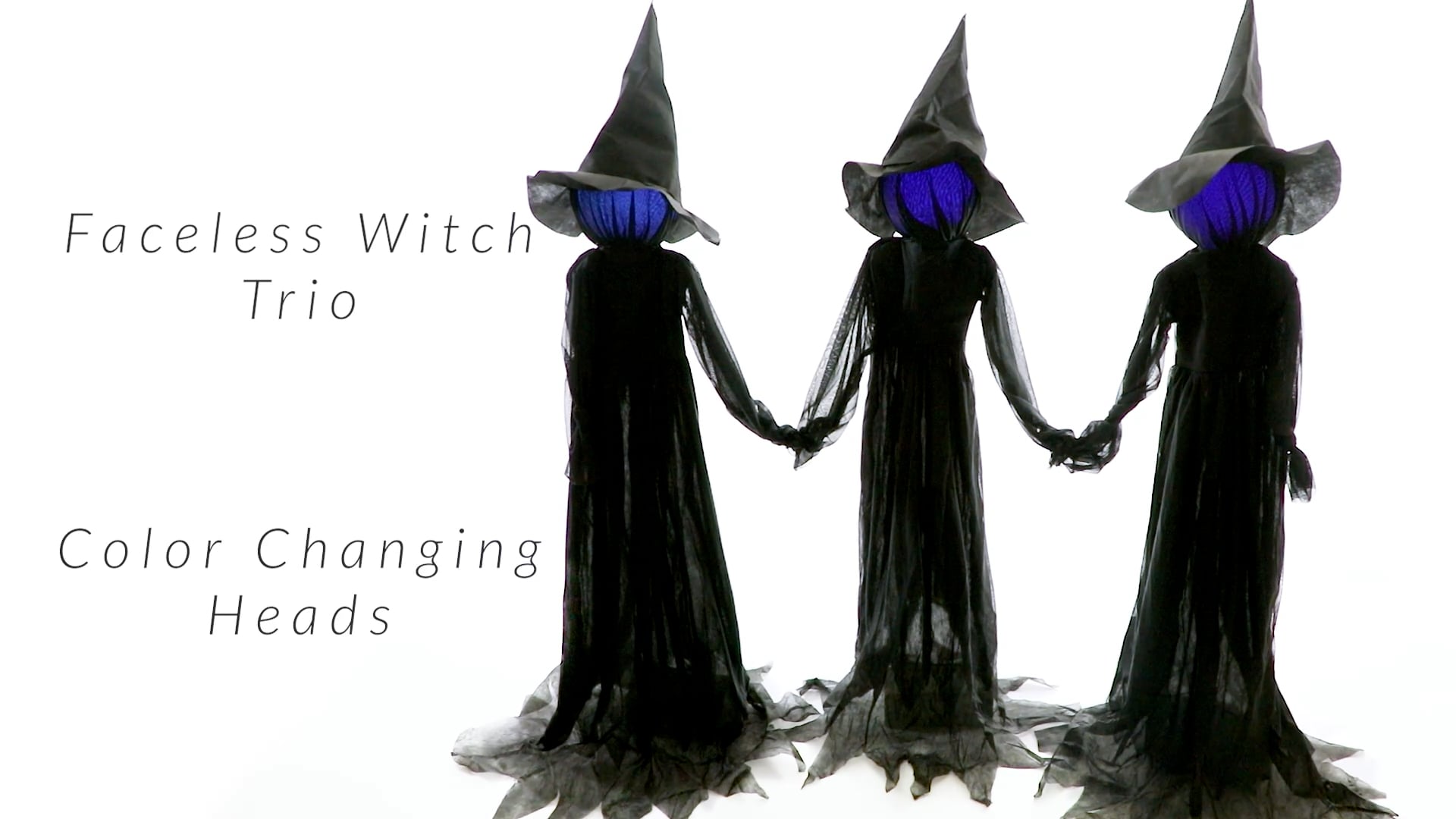 4' Lighted Faceless Witch Trio Outdoor Halloween Stakes - Outdoor ...
