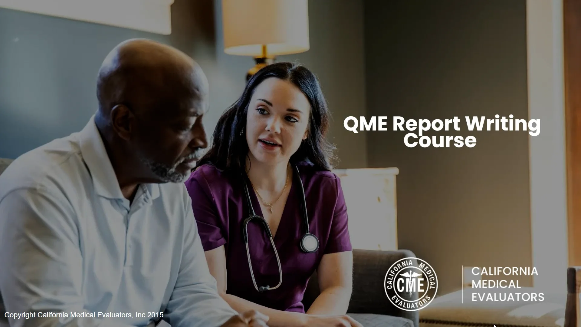 QME Report Writing Course With California Medical Evaluators on Vimeo